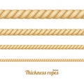 Different Thickness Rope Set. Vector