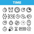 Different Time Clock Collection Vector Icons Set Royalty Free Stock Photo