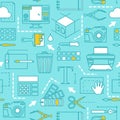 Different tools for computer designers. Vector seamless pattern Royalty Free Stock Photo