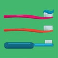 Different toothbrush isolated for healthcare concept vector illustration