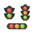 Different traffic light isolated on white background.