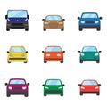 Different transportation car. Sedan car, hatchback, universal car, suv, cabriolet, mini car set. Vehicle collection in