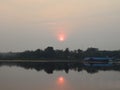 The different twilight on the Aur Lake at lubuklinggau