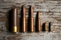 Different type caliber bullets Royalty Free Stock Photo
