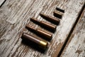 Different type caliber bullets Royalty Free Stock Photo