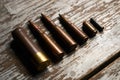 Different type caliber bullets Royalty Free Stock Photo