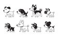 Different type of cute dogs walking vector cartoon illustration Royalty Free Stock Photo