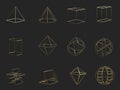 Different Type Of Geometric Realistic Looking Mesh Objects