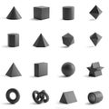 Different Type Of Geometric Realistic Looking Objects