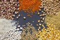 Different type of raw dry legumes composition Royalty Free Stock Photo