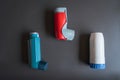 Different types of asthma inhalers Royalty Free Stock Photo