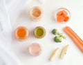 different types of baby food. Royalty Free Stock Photo