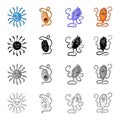 Different types of bacteria and viruses. Royalty Free Stock Photo