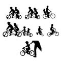 Different types of bicycles on white background Royalty Free Stock Photo