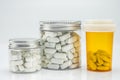 Different types of bottles with pills Royalty Free Stock Photo