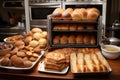 different types of bread arranged near toaster oven