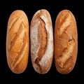 Different Types of Bread Arranged on a White Background for Display and Evaluation Royalty Free Stock Photo