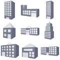 Different Types of Buildings Icons Set Royalty Free Stock Photo