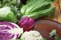 Different types of cabbage on table Royalty Free Stock Photo