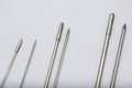 Different types of catheter trocars on grey surface Royalty Free Stock Photo