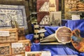 Different types of delicious cakes and cookies made by nuns in pastry shop showcase