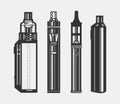 Vape electronic cigarettes different vector illustration eps10