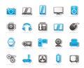Different types of electronics icons