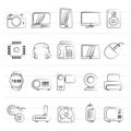 different types of electronics icons Royalty Free Stock Photo