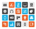 Different types of electronics icons