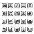 different types of electronics icons Royalty Free Stock Photo
