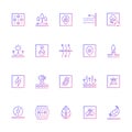 Different types of fabric feature gradient linear vector icons set Royalty Free Stock Photo