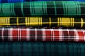 Different types of fabrics lie on each other Royalty Free Stock Photo