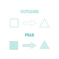 Different Types of Fills and Outlines in Verbal Reasoning: Learning Material