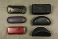Different types of glasses cases. Royalty Free Stock Photo