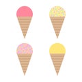 Cute ice cream vector icon set Royalty Free Stock Photo