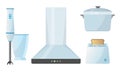 Different types of kitchen appliences for cooking vector illustration