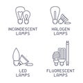 Different types of lamps with names