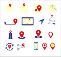 Different types of location points for web and mobile design isolated on a white background Royalty Free Stock Photo