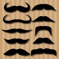 Different types of mustaches. Retro style.