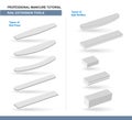 Different Types of Nail Files and Nail Buffers. Manicure and Pedicure Care Tools. Vector Royalty Free Stock Photo