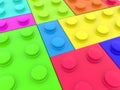 Different types of paint toy bricks