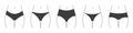 Different types of panties. Collection of lingerie. Vector silhouettes of female underwear Royalty Free Stock Photo