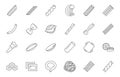 Different types of pasta icons set. Can be used to indicate italian pasta in restaurant menu.