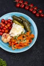 Different types of pickled vegetables on a dark background Royalty Free Stock Photo