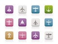 Different types of plane icons Royalty Free Stock Photo