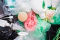 Different types of plastic heap, top view Royalty Free Stock Photo