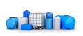 Different types of plastic water storage tank Royalty Free Stock Photo