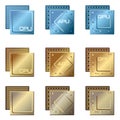 Different types of processors Royalty Free Stock Photo