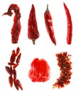 Different types of red chillies Royalty Free Stock Photo