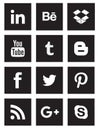 Social media icon collection buttons Royalty Free Stock Photo